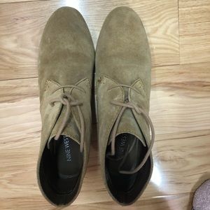 Escarpins Plats Nine West - Suède Beige - Taille US 9 - Lacets - Occasion - Pointue